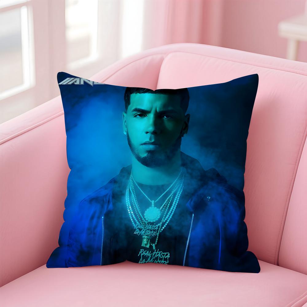 Anuel Aa Real Hasta La Muerte Pillow Case Anti-Dustmite Pillowcase Invisible Zipper Silky Short Plush Sofa Cushion Cover
