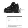 New Brand Punk Style Women Shoes Lace-up Heel Height 6CM Platform Shoes Woman Rock Boots Metal Decor Woman Sneakers