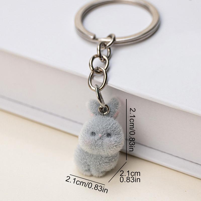 

1 шт. Пушистый брелок из смолы в виде кролика, аксессуар, брелок в форме животного для рюкзака и ключей