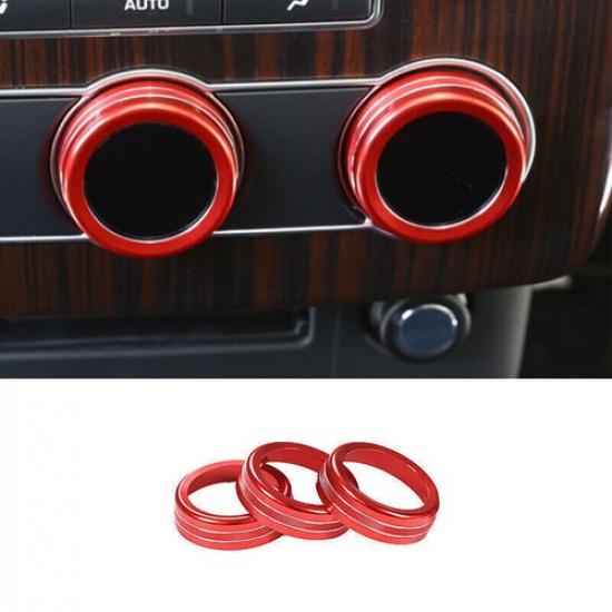 Rear Air Outlet Vent Knob Ring Fit For Range Rover L405 2013-2017 Red Aluminum