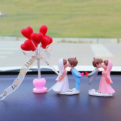 2 Stück/Set Auto Armaturenbrett Paar Puppe Ornament Lieblich Romantische Figuren Ornament Dekoration Auto Innenraumzubehör Geschenk