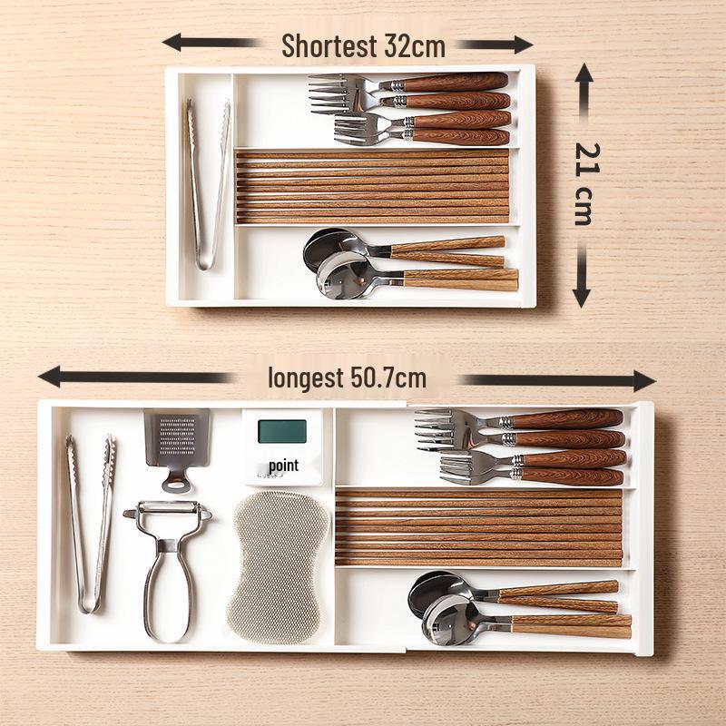 Ausziehbarer Schubladeneinteiler Organizer für Küchenutensilien und Kosmetik
