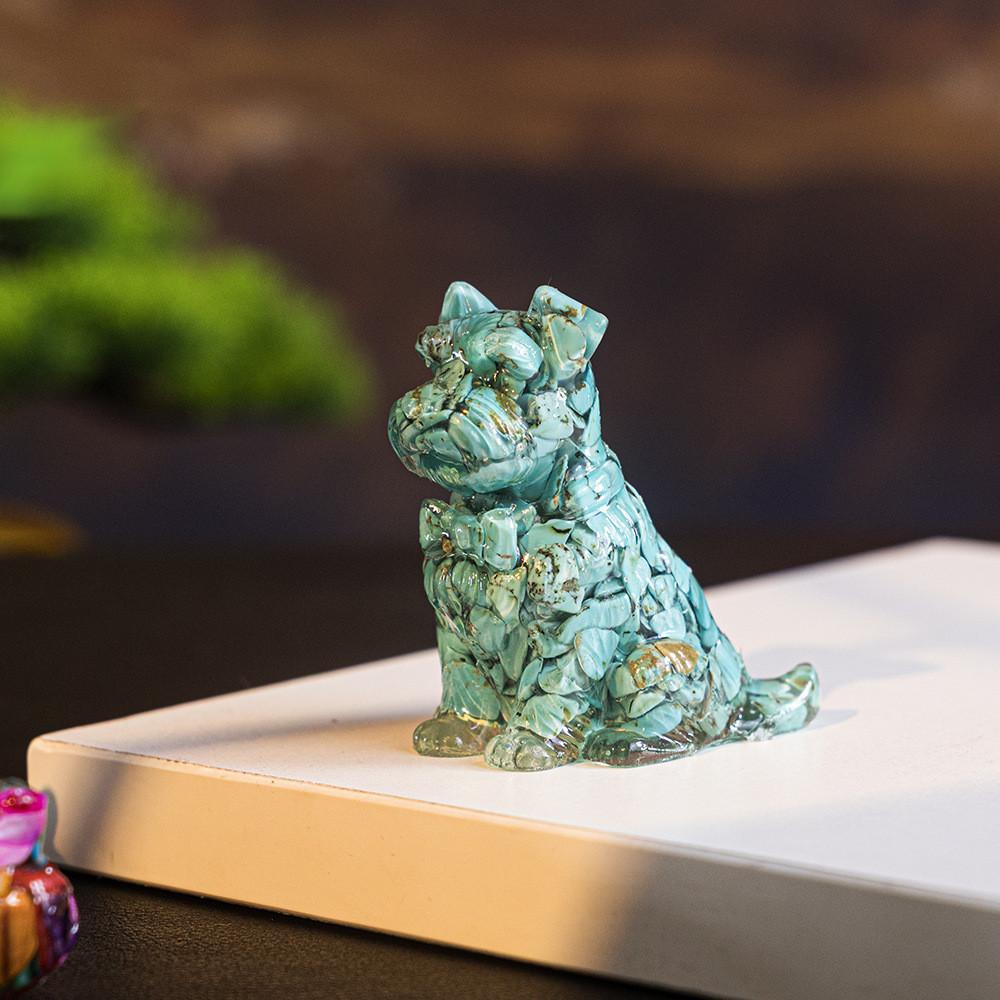 Resin Crystal Dogs Snow Shih Tzu And Golden Retriever Home Decor Gift For Animal Lovers
