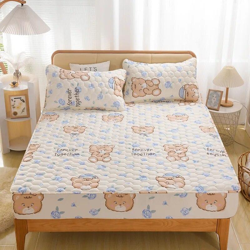 Waterproof Cartoon Elastic Fitted Sheet 160x200,Mattress Protector Cover,Mother Baby Grade,Pure Cotton Laminated Cotton Process
