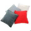 Coussin en velours extra-doux gris foncé 40x40