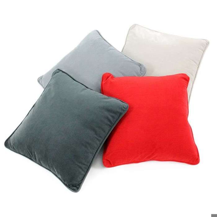 Coussin en velours extra-doux gris foncé 40x40