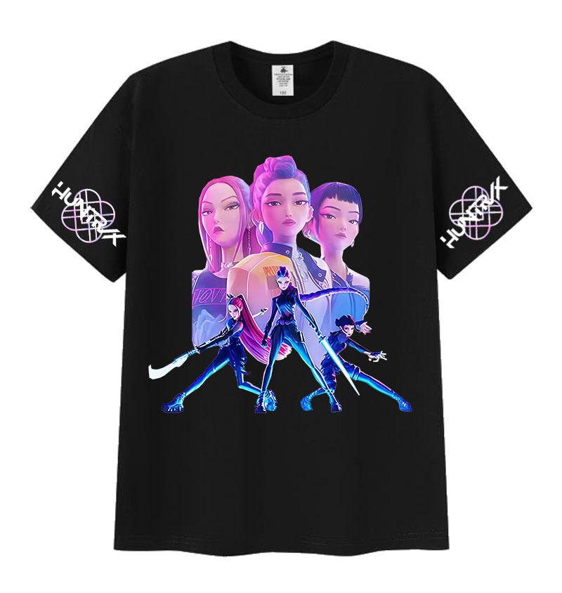 

Фильмы Охотники на демонов K-pop 2025 Графическая футболка Мужская Женская Эстетическая мода Хлопковая футболка с коротким рукавом Харадзюку Винтажные футболки 4XL