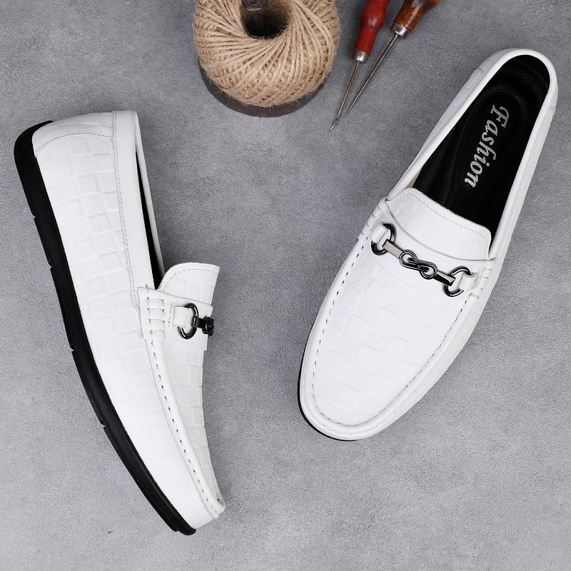 Fashion New Fashion Genuine Leather Mens Casual Shoes Breathable Comfort Loafers Slip-on Mens Driving Shoes Luxury Lazy Shoes Moccasins