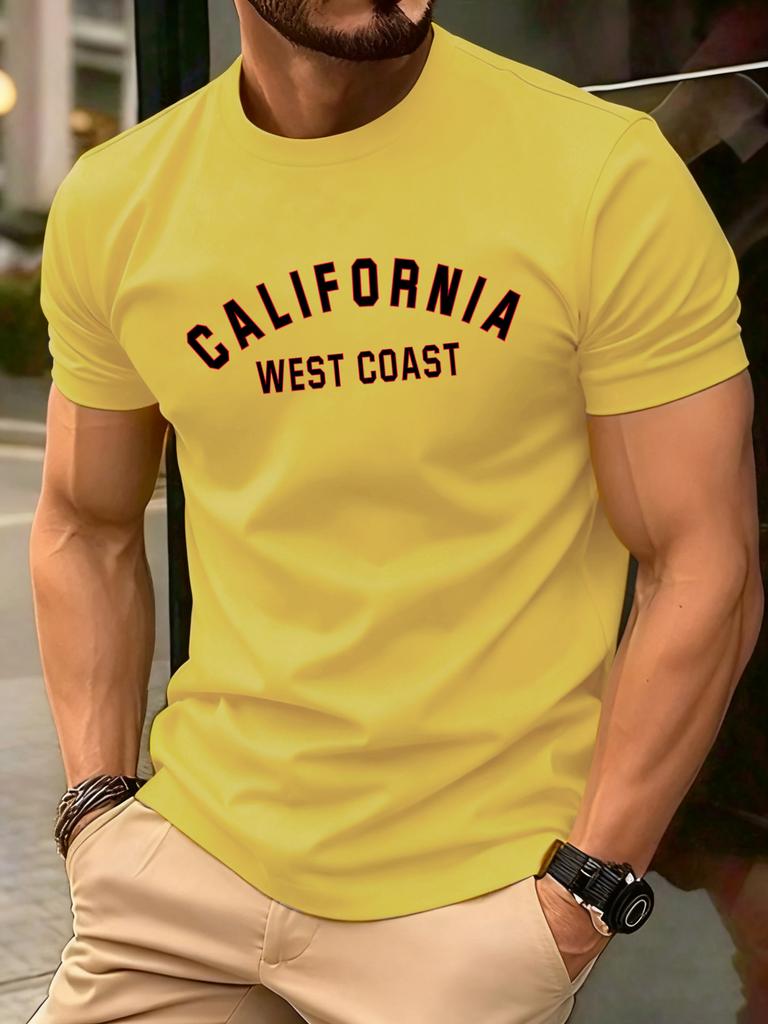 California Weat Coast Design T Shirts For Man Cotton Fashion TShirt Casual Loose ONeck Clothes Summer Retro Men Short Sleeve