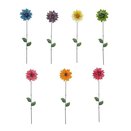 Metal Flower Garden Stake Decorative Flowers Yard Art for Spring Outdoor Yard Porch Lawn Pathway Pot Decoration