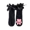Paw Pads Cat Paw Plush Socks Kitten Claw Bowknot Warm Socks Harajuku 3D Cat Paw Socks  Indoor