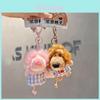 Pigiama a quadretti carino Nien Leone Cartone animato Peluche Ciondolo Per Accessori Borsa E Regali