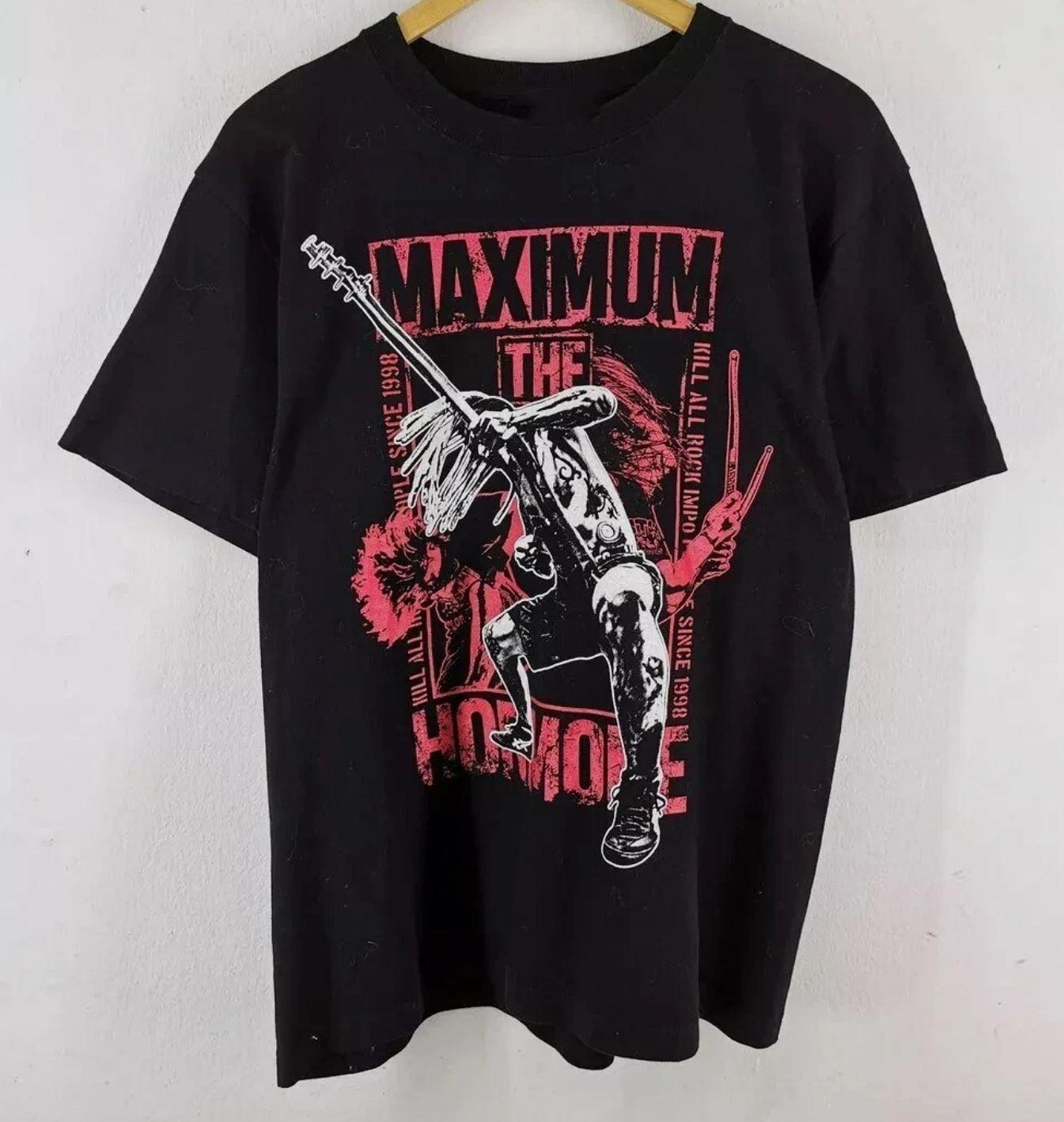 Maximum The Hormone Band Reprint basic black Unisex T shirt cotton NWT L