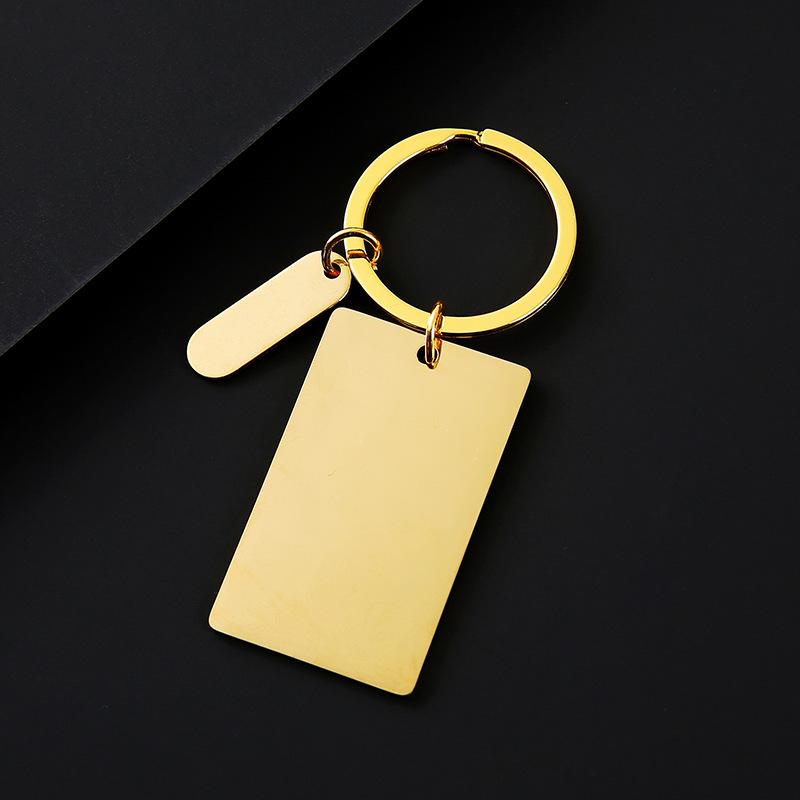 Stainless Steel Engraving Metal Keychain - Rectangular, Laser UV Color Printing, Perfect Festival Gift