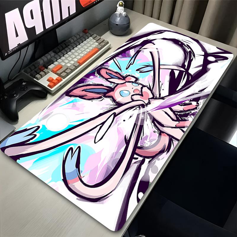 Large Pink Cute Mousepad XXL Gaming Computer Accessories Ppokemon Sylveon Keyboard Desk Mat Girl Gamer Mouse Pad Kawaii Carpet