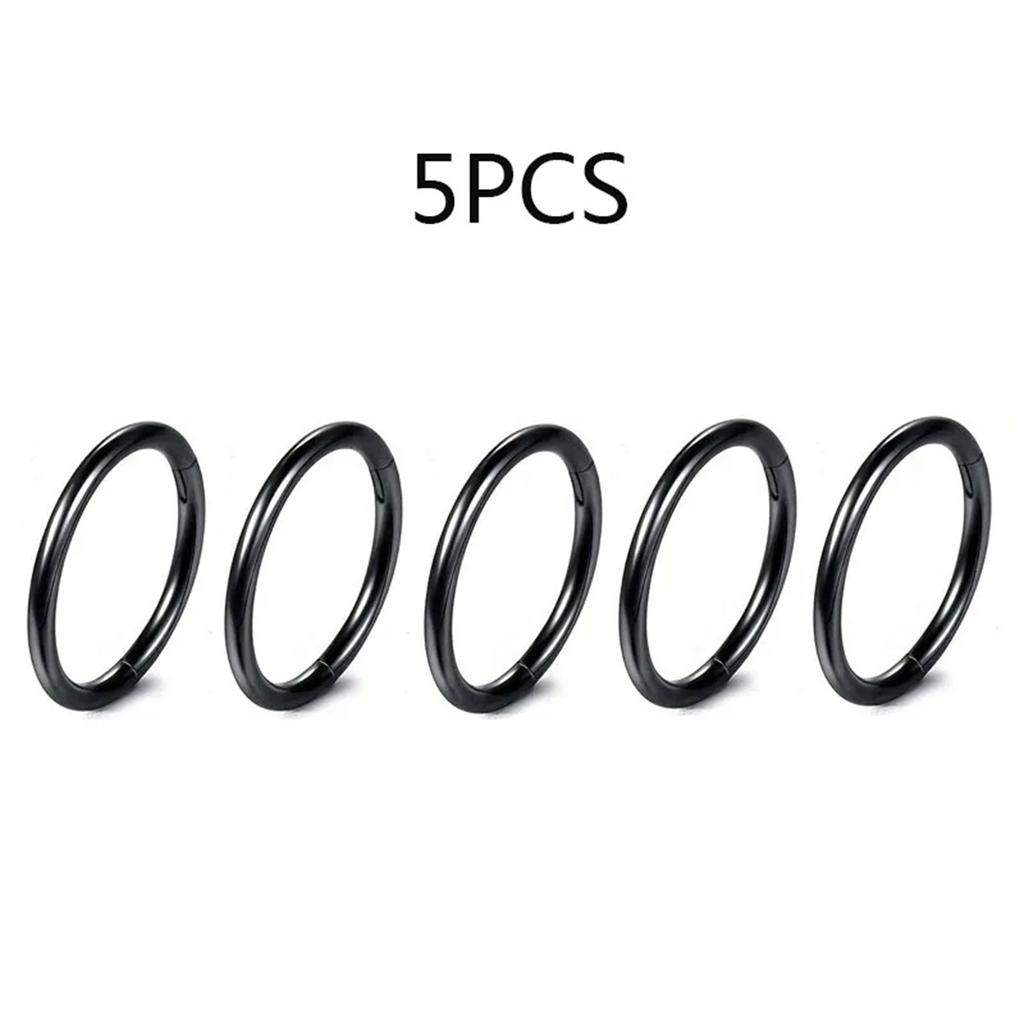 5-10 Pcs 16G Stainless Steel Hinged Nose Ring Clicker for Septum Tragus Helix Cartilage Daith Rook Piercing Jewelry