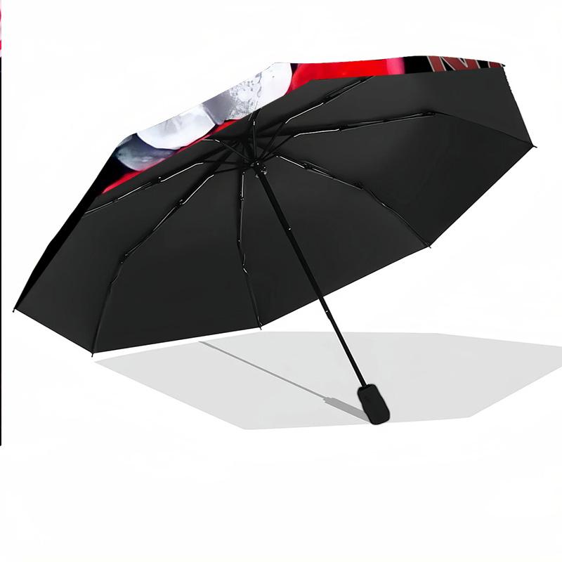 Custom Text Automatic 8 Bone Umbrella, Portable Sun Rain Protection UmbrellaSaw Billy the Puppet