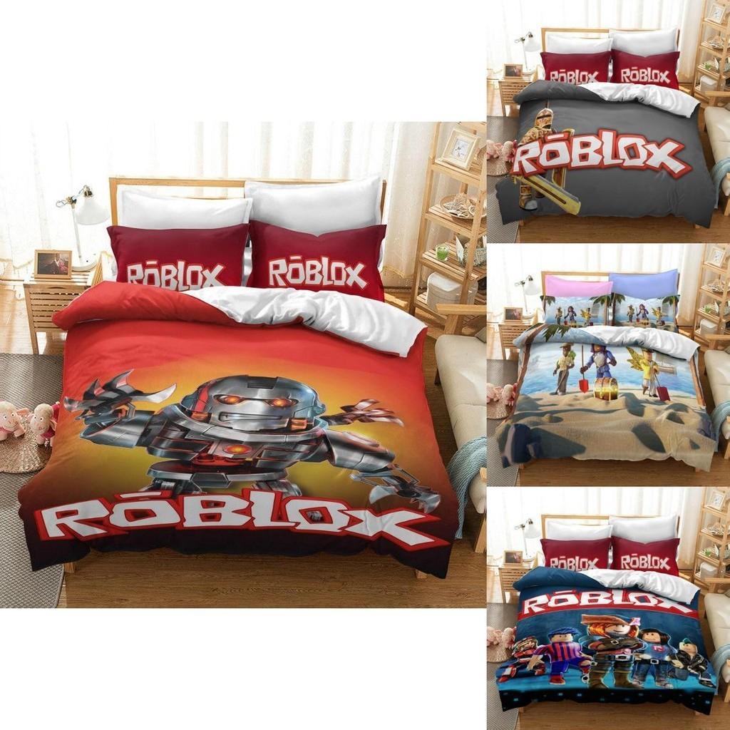 Luxurious 3d Printed Roblox Game Bedding Set With Soft Duvet Cover And Pillow Shams