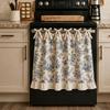 Cotton Linen Blend Bow Tie Oven Cover Curtain Coffee Machine Half Curtain  Farmhouse Kitchen