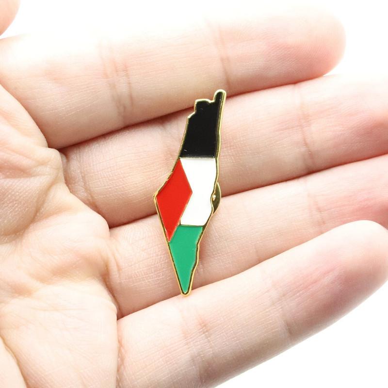 HNSP Palestinian Flag Stainless Steel Brooch For Men Women Badge Accessories