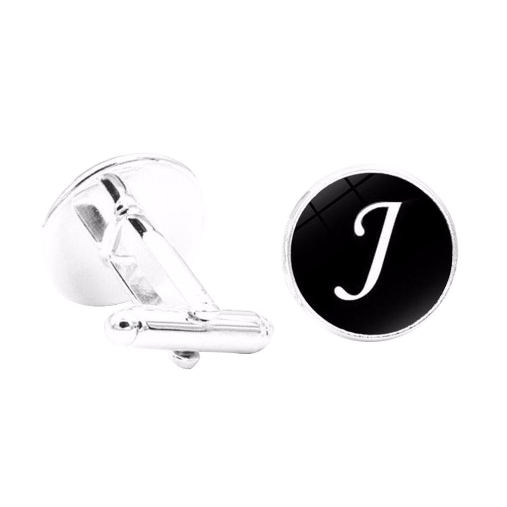 1 Paire Bouton de Manchette Lettre Mariage Formel Initial Alphabet Acier Inoxydable Bouton de Manchette
