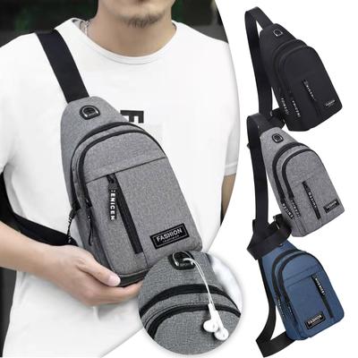 Multipurpose Strap Bag - Crossbody Backpack With Headphone Hole Hiking Backpack Shoulder Bag For Men & Women