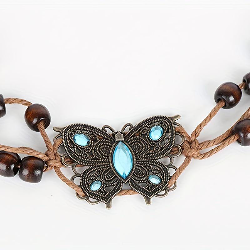 Handmade Bohemian Turquoise Woven Belt - Vintage Ethnic Waist Chain