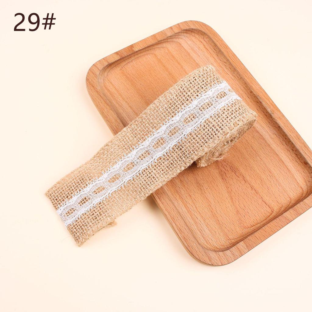 Burlap Roll with Lace Edge for DIY Christmas and Wedding Crafts, Jute Twine Ribbon
