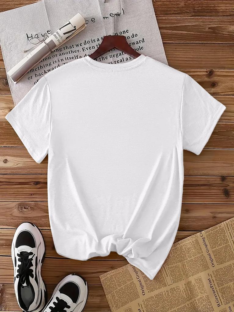 Spring/Summer New Women'S Round Neck Hand-Painted Lobster Print Short Sleeve T-Shirt, Vintage Distressed Style Casual Top,