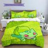 Bulbasaur Pattern Bedding Quilt Set Quilt Cover Pillowcase Home Decoration Birthday Gift (1 * duvet cover + 2 * pillowcase, without core)