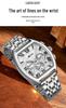 European Wine Barrel Style Men's Waterproof Roman Numeral Chronograph Quartz Watch with Calendar