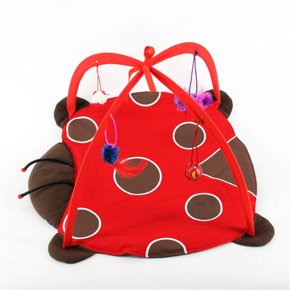 52x35cm cat play mat cat tent activity center with hanging cat toy ball mouse outdoor pet bed cat play tent easy to carry
