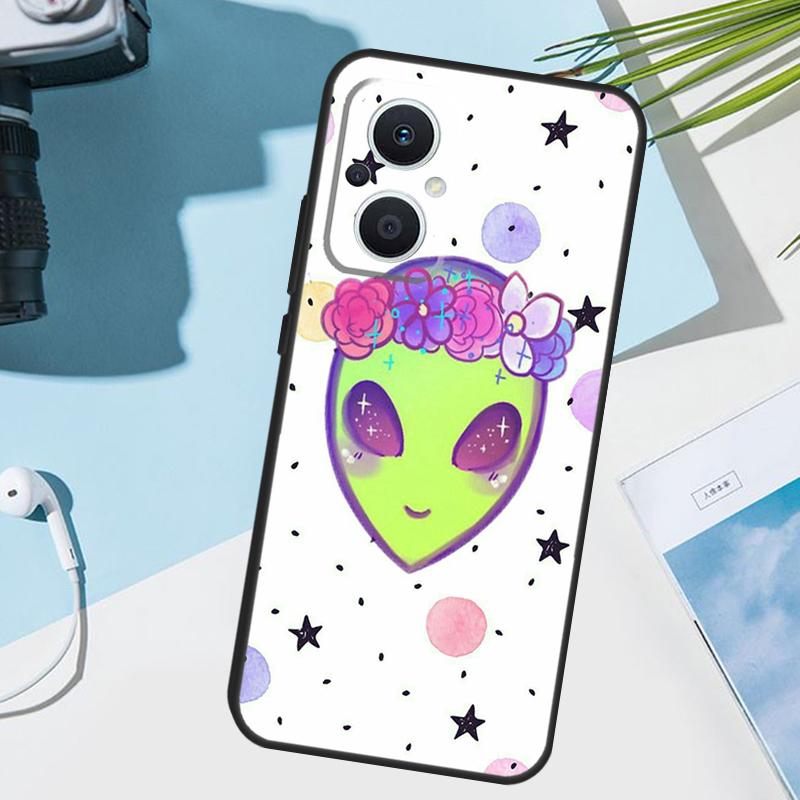 Alien Kawaii Art Cover For OPPO Reno 14F 13F 12F 11 F 10 12 13 14 Pro 7 8 Lite OPPO Find X9 X8 X6 X5 Pro Case