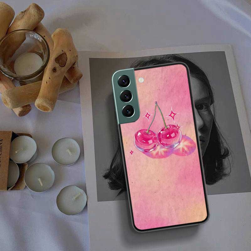 Cherry Bow Phone Case For Samsung Galaxy S22 S25 Ultra S21 S10 Plus S26 Edge S20 S23 S24 FE Cover Silicone Soft TPU Clear Sh