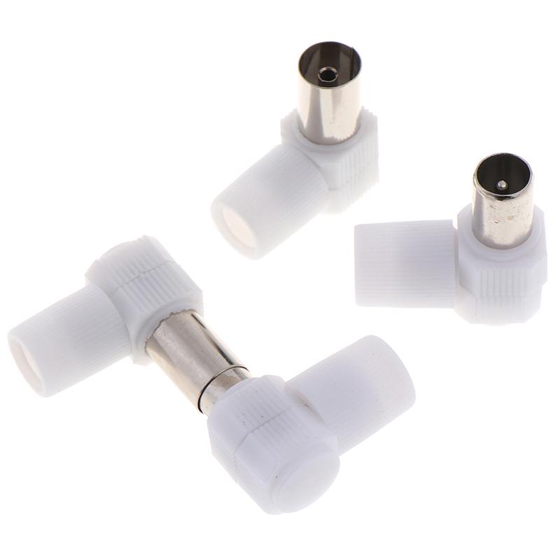 2Pairs 90 Degrees Male And Female Tv Plug Jack For Antennas Tv Rf