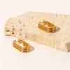 Youthway Three-Layer U-Shaped Open Earrings Stainless Steel  Pvd Gold Plated Fashion Vintage Classic Jewelry Women