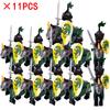 11 uds./lote Figuras Medievales Edad Media Roma Guerreros Soldados Caballo Castillo Rey Dragón Caballeros Bloques de Construcción Ladrillos Juguetes regalos