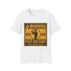 Warning Keep Distance Graphic Men's T-Shirt | Distressed Safety Sign Tee