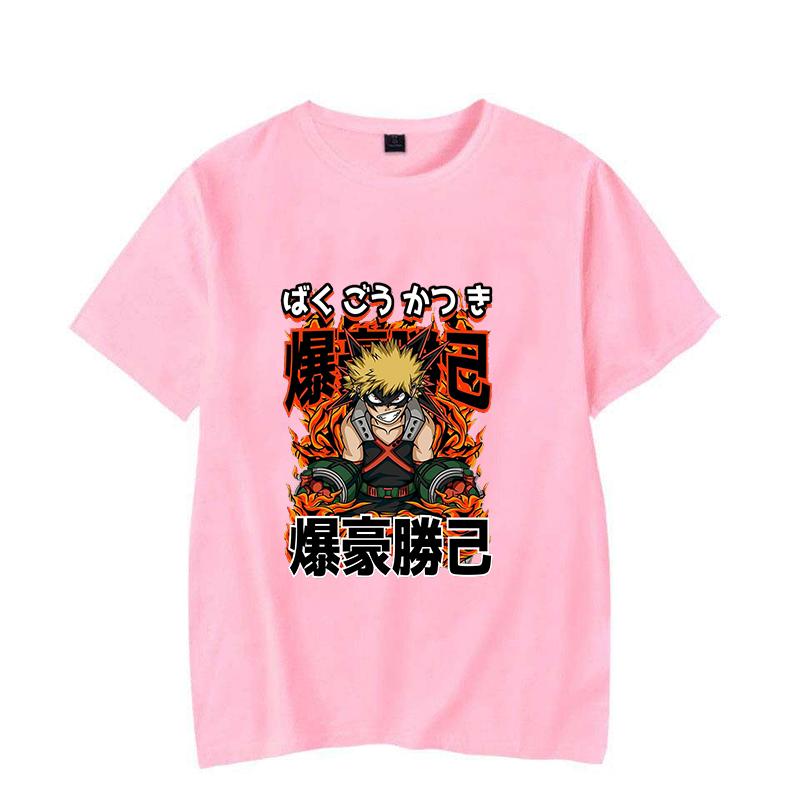 Vtipné tričko s potiskem Bakugou Katsuki Dámské Pánské Letní Ležérní Tričko s krátkým rukávem Módní Volné Topy Anime Trička
