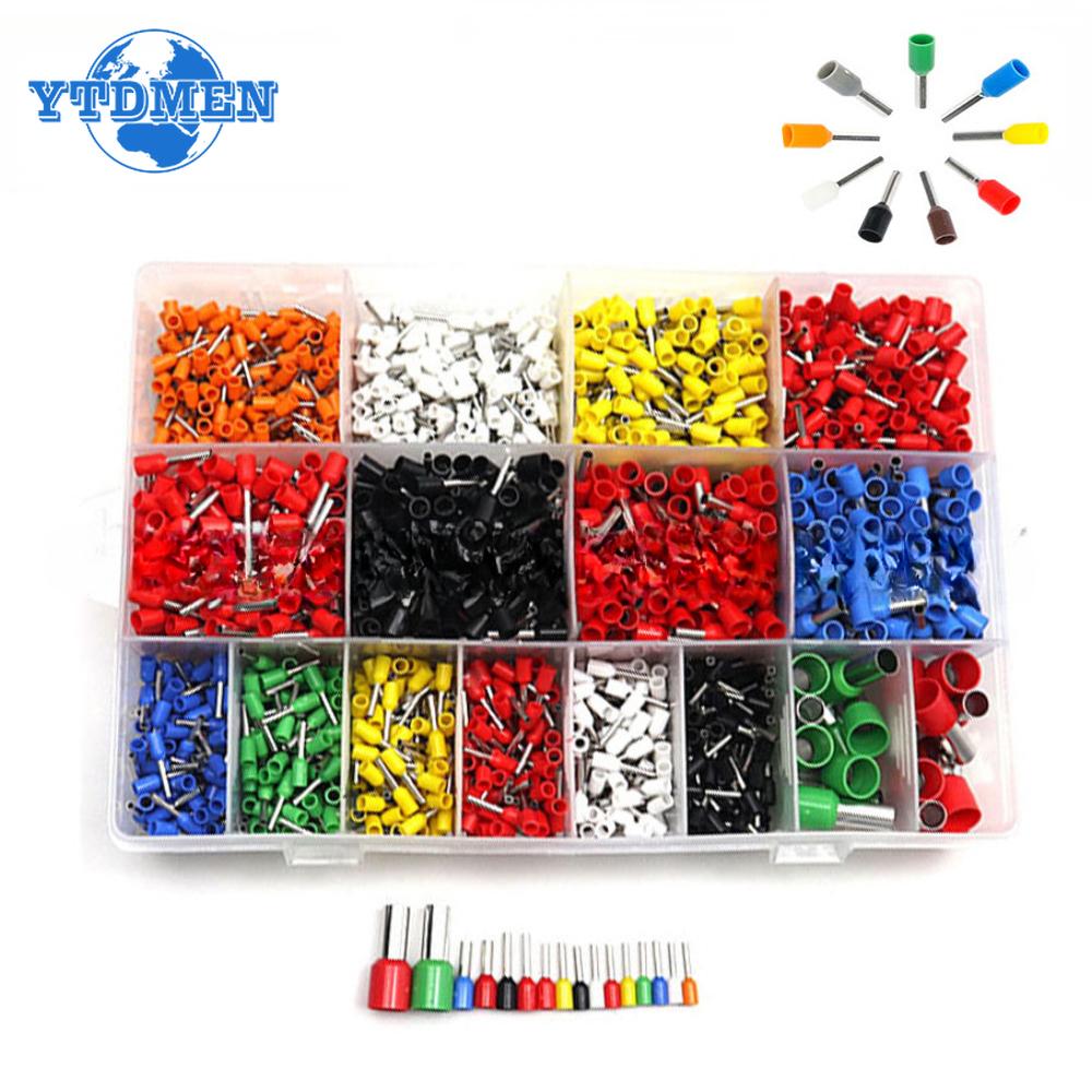 

2120PCS VE Tube Type Terminal Попередньо ізольована проводка Клеми холодного стиснення Обжимний кабельний з’єднувач кількох моделей