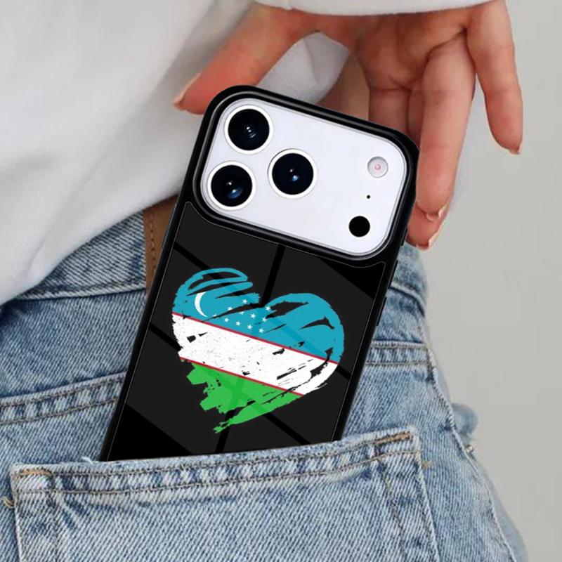 

Чехол для телефона с эмблемой национального флага Узбекистана для iPhone 16e 15 14 13 12 17 Pro Max Plus Air 17pro Чехол Coque iPhone17 Pro