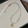 Medieval court style collarbone chain imitation crystal beaded star necklace exquisite temperament versatile fashion neck chain