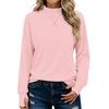 Women's Casual Mock Neck Long Sleeve Top with Thumb Holes