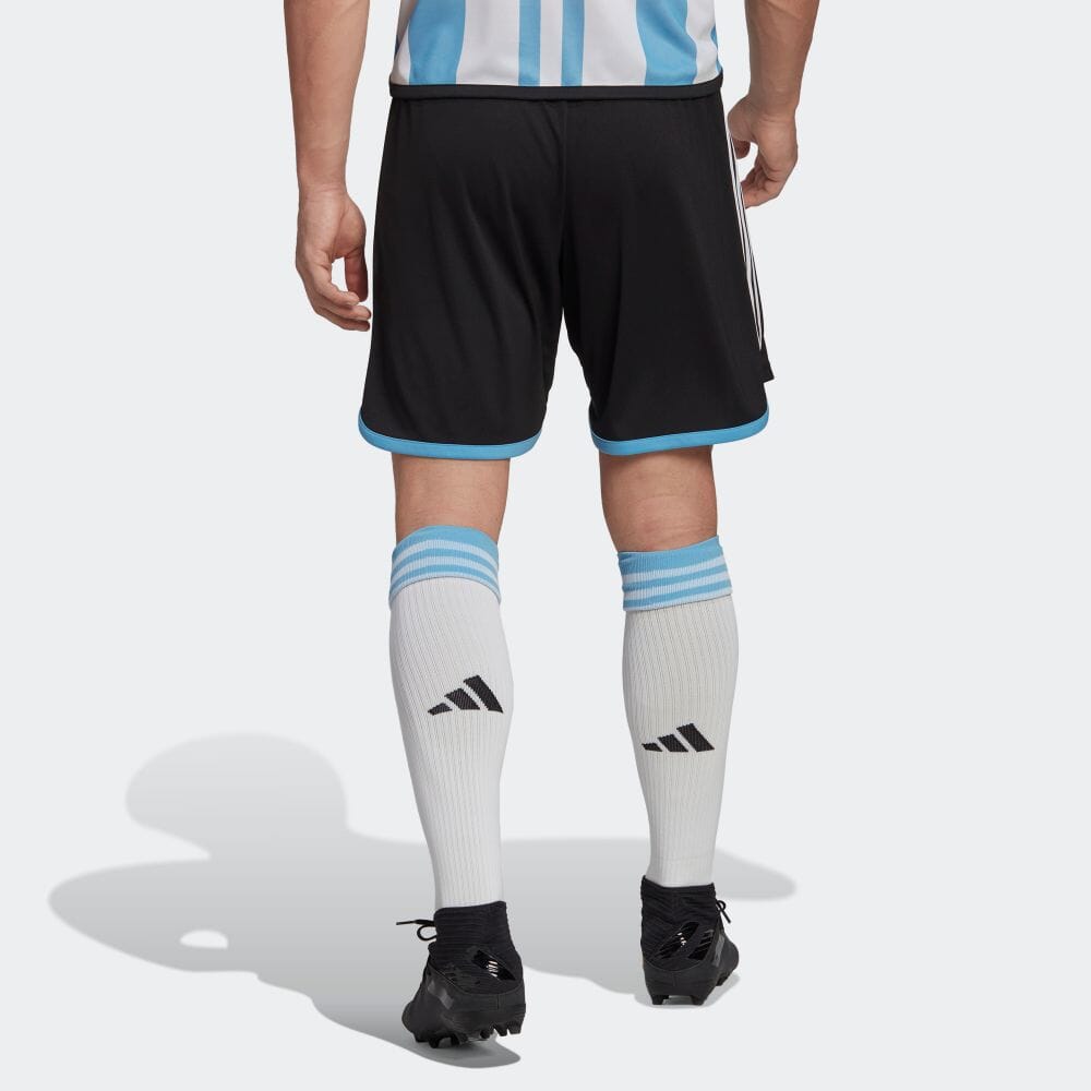 Adidas Striped Logo Sports Football Shorts Argentina National Team Home Men Shorts Black HB9216