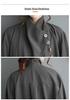 Dark Style Ruffle Neck Long Sleeve Casual Shirt