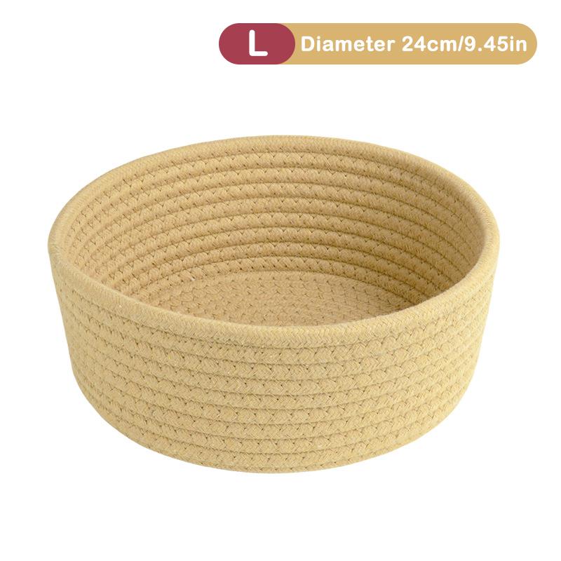 Handmade Woven Cotton Rope Woven Storage Box Basket Desktop Organizer Sundries Toys Comestics Keys Snacks Sundries Organizer