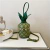 Women's Pineapple Purse Novelty Summer Bag Crossbody Shoulder Handbag Hawaiian PU Leather Rivets Chain Strap Tote for Girls