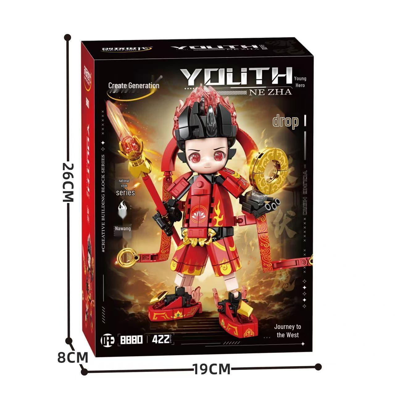 Mingdi Nezha Wukong Mecha Building Blocks: Chinese Zodiac-Themed Model and Ornament.