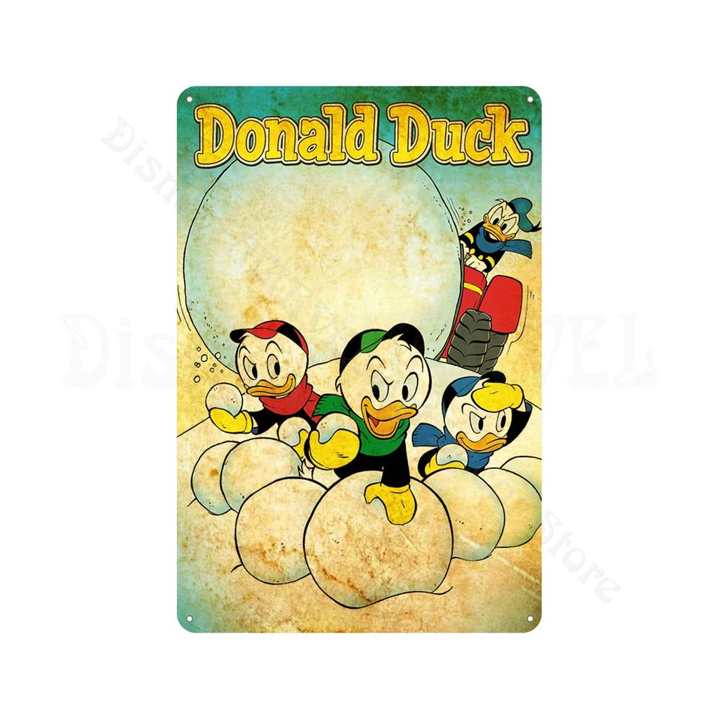 Retro Metal Tin Sign Donald Duck Tin Plaque Metal Poster Cartoon Tin Plate Metal Sign For Man Cave Club Decoration