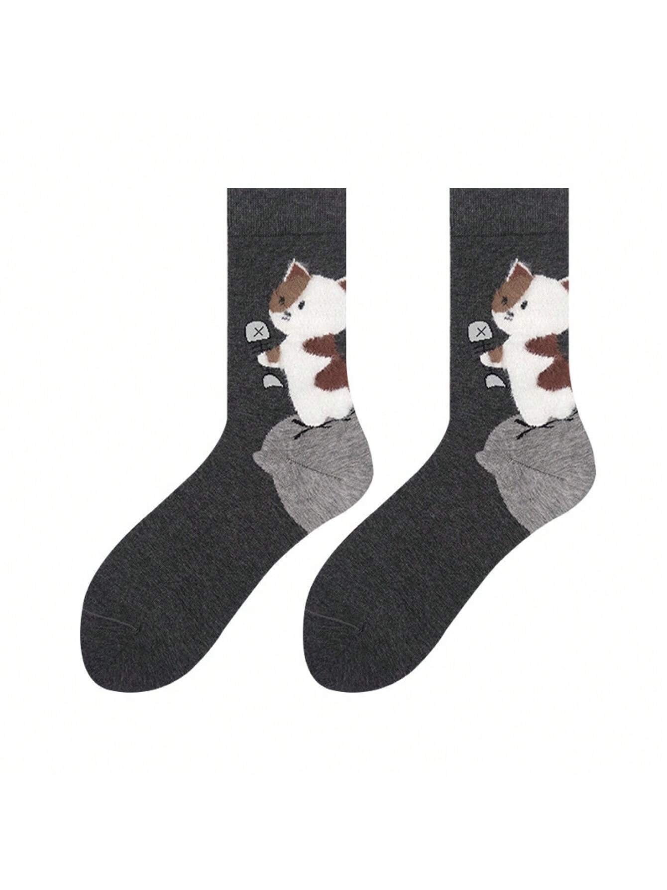

1 Pair Women s Cartoon Cute Cat Ankle Socks Breathable Perfect for Everyday Fashion One Size